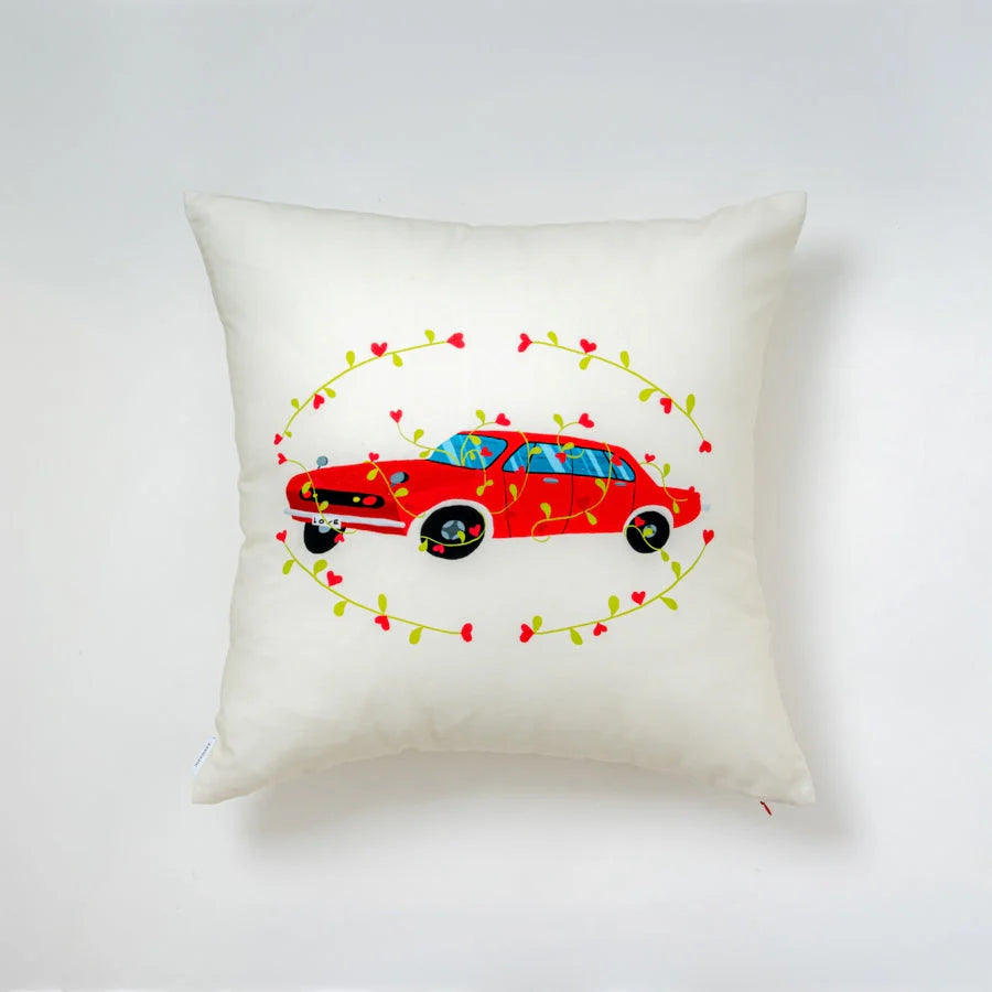 クッションカバー45×45|Flower Blooming Car